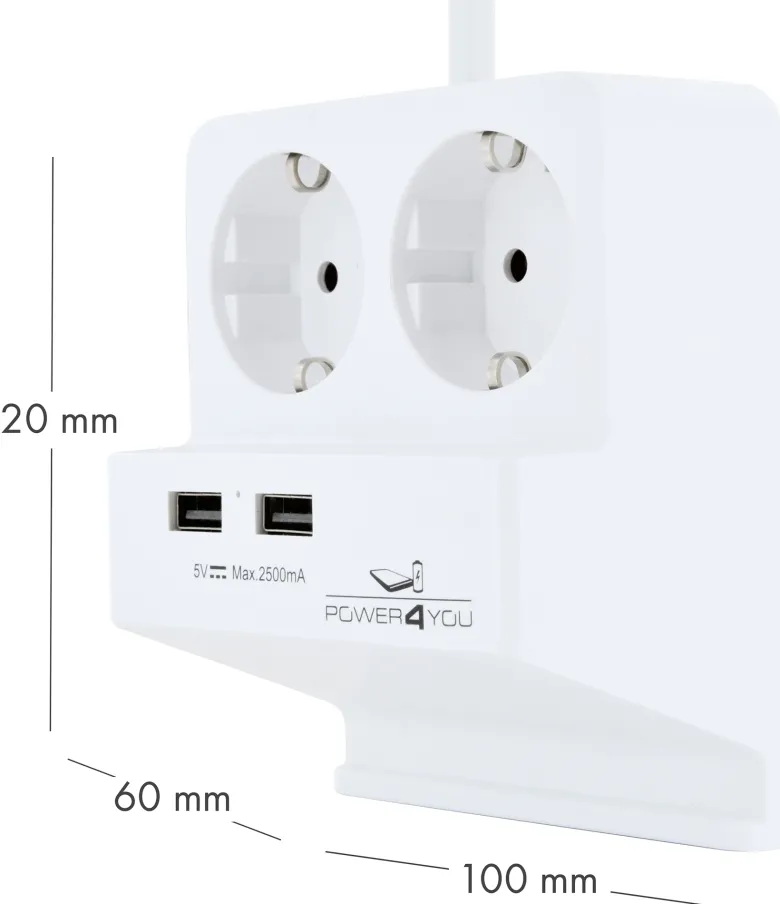 Schwaiger USB bureau contactdoos met smartphone houder