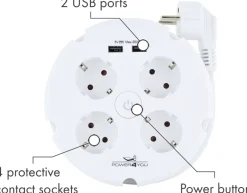 Schwaiger 4-voudig stekkerdoos met 2x USB
