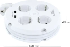 Schwaiger 4-voudig stekkerdoos met 2x USB