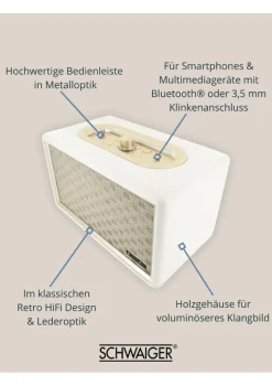 Schwaiger 24 watt retro Bluetooth luidspreker