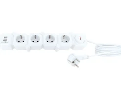Schwaiger witte stekkerdoos met USB