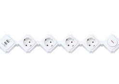 Schwaiger witte stekkerdoos met USB