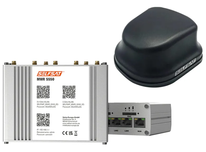 Selfsat MWR 5550 5G internet router inclusief antenne - black