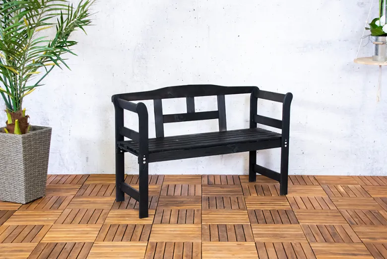 Sens-Line - Friesen bench 113cm - 2-zits - Zwart