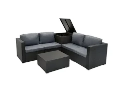 Serafina Rotan Modulaire 6-Delige Meubel Set - Zwart