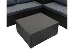 Serafina Rotan Modulaire 6-Delige Meubel Set - Zwart