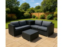 Serafina Rotan Modulaire 6-Delige Meubel Set - Zwart