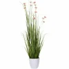 Siergras met bloemen in pot 95 cm kunstplant - 3 kleuren