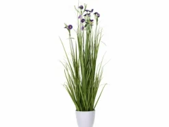 Siergras met bloemen in pot 95 cm kunstplant - 3 kleuren