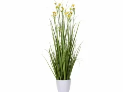 Siergras met bloemen in pot 95 cm kunstplant - 3 kleuren