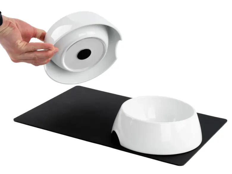 Silwy magnetische porseleinen voerbakjes met matje