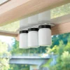 Silwy 3 witte magneet kruidenpotjes met witte ophanglijst - 192ml