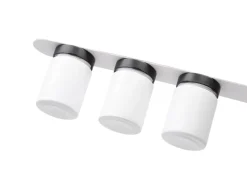 Silwy 3 witte magneet kruidenpotjes met witte ophanglijst - 192ml