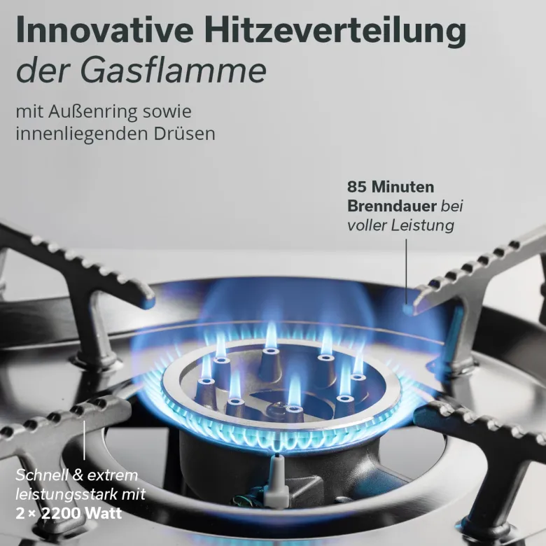 Skandika Brann 2 pits gasfornuis set