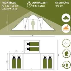 Skandika Daytona 6 XXL Koepeltent