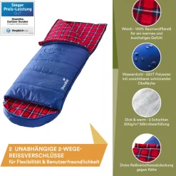 Skandika Dundee Flannel-L blauwe Slaapzak