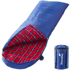Skandika Dundee Flannel-L blauwe Slaapzak