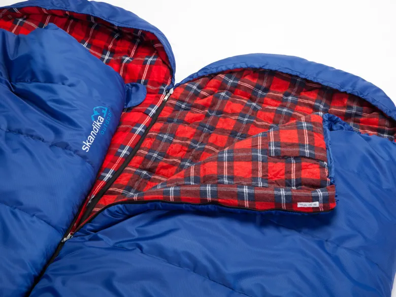 Skandika Dundee Flannel-L blauwe Slaapzak
