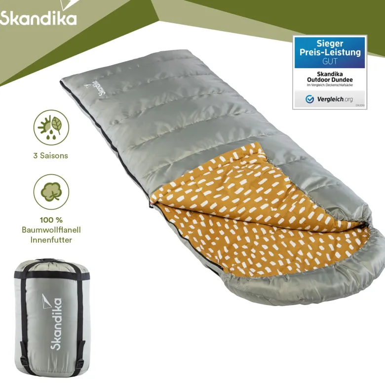 Skandika Dundee Flannel-L grijze Slaapzak