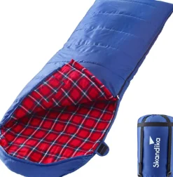 Skandika Dundee Flannel-R blauwe Slaapzak