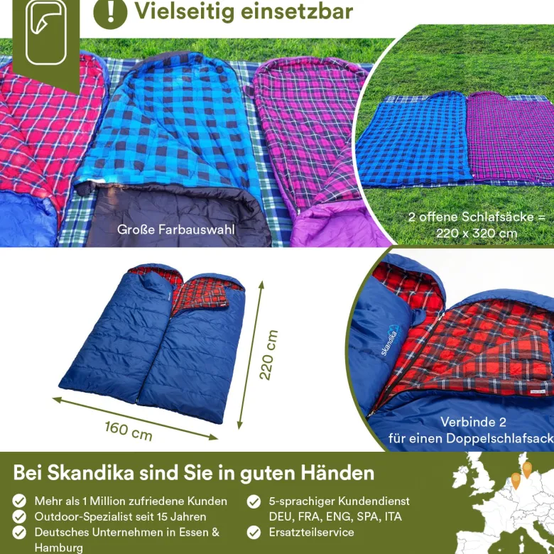 Skandika Dundee Flannel-R gele Slaapzak