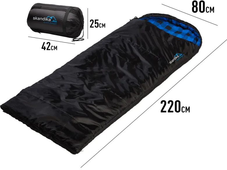 Skandika Dundee Flannel-R zwarte Slaapzak