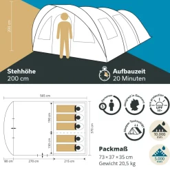 Skandika Egersund 5 XL Sleeper Protect tunneltent