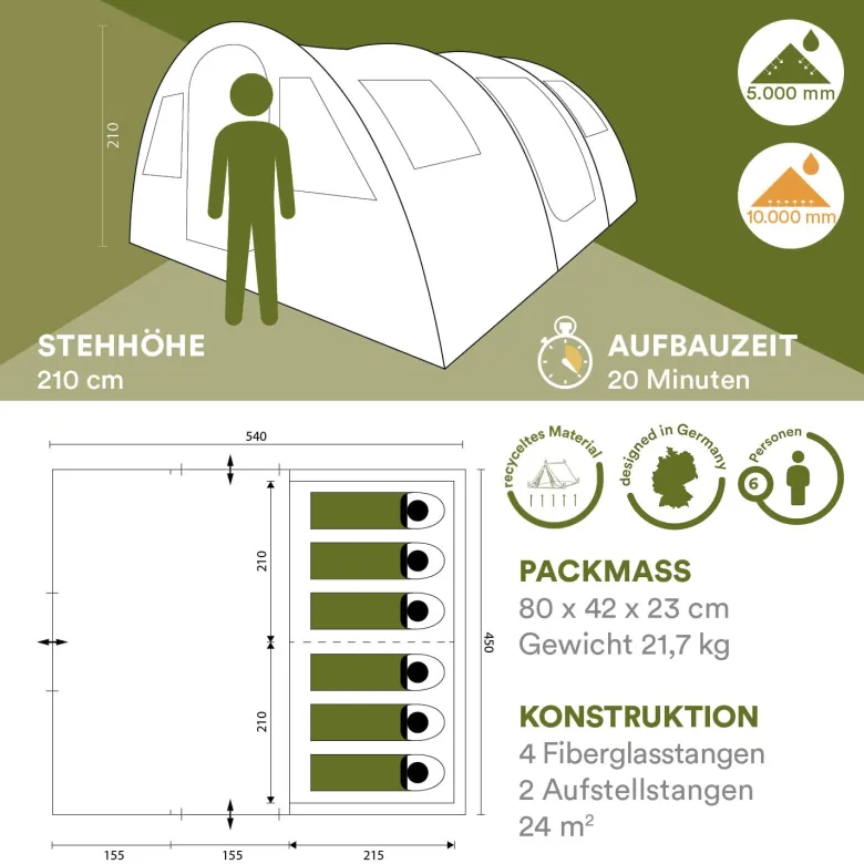 Skandika Gotland 6 Boho tunneltent