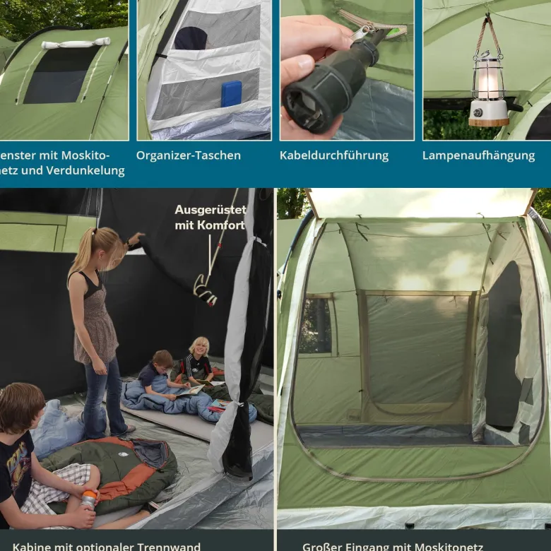 Skandika Gotland 5 tunneltent - Green