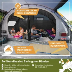 Skandika Gotland 6 zwarte Tunneltent