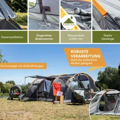 Skandika Gotland 6 zwarte Tunneltent
