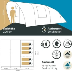 Skandika Hafslo 5 Sleeper Protect tunneltent