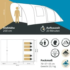 Skandika Hafslo 5 XL Sleeper Protect tunneltent