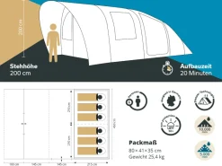 Skandika Hafslo 6 XL Sleeper Protect tunneltent