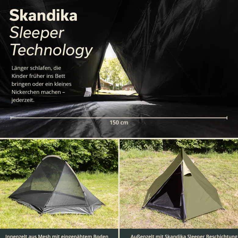 Skandika Hemus 2 Sleeper trekkerstent - donkere slaapcabine