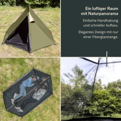 Skandika Hemus 2 Sleeper trekkers­tent - donkere slaapcabine
