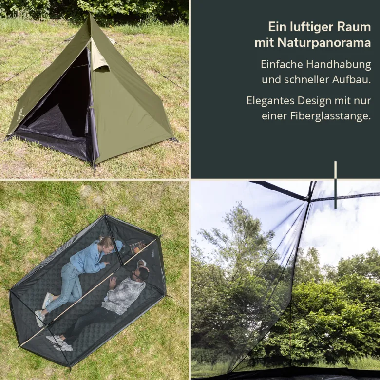 Skandika Hemus 2 Sleeper trekkerstent - donkere slaapcabine