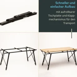 Skandika Jamsa aluminium houtlook campingtafel