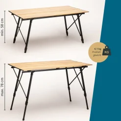 Skandika Jamsa aluminium houtlook campingtafel