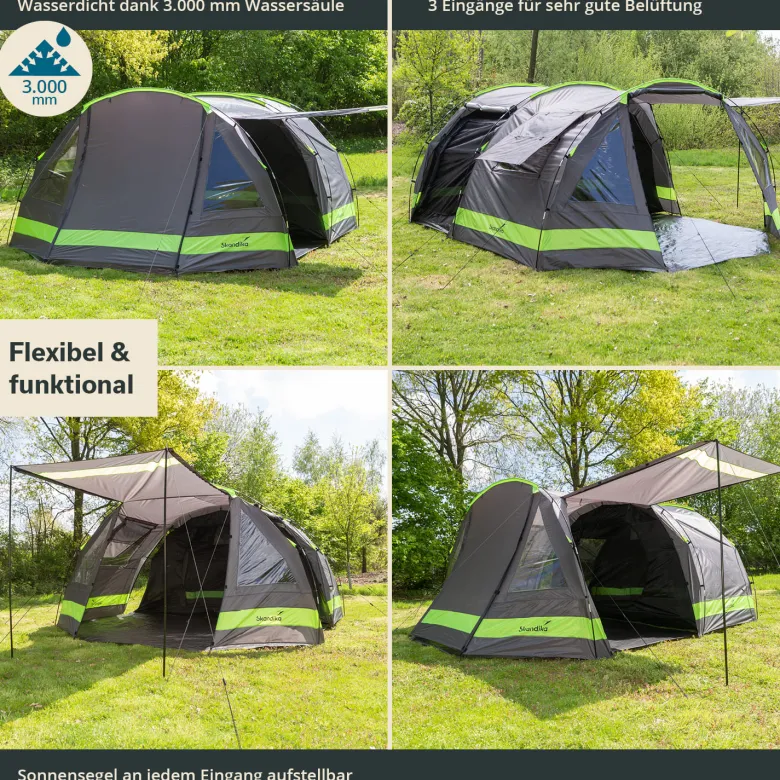 Skandika Kambo 4 tunneltent - black