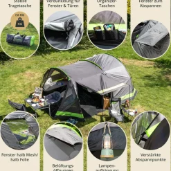 Skandika Kambo 4 tunneltent - black
