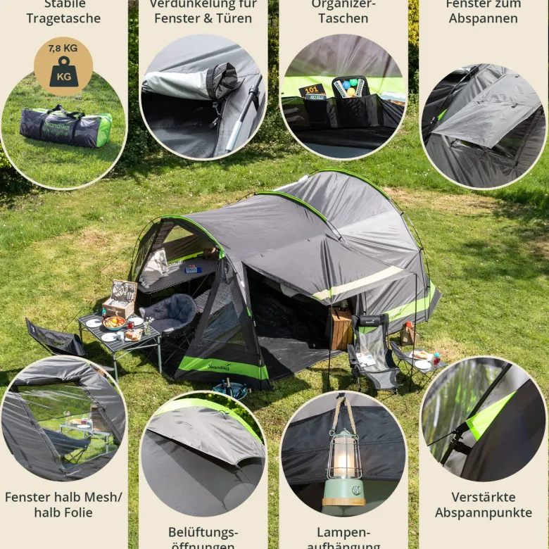 Skandika Kambo 4 tunneltent - black