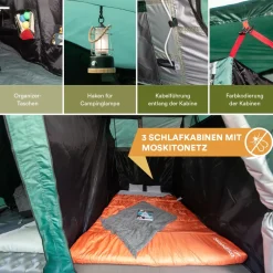 Skandika Montana 8 groene tunneltent