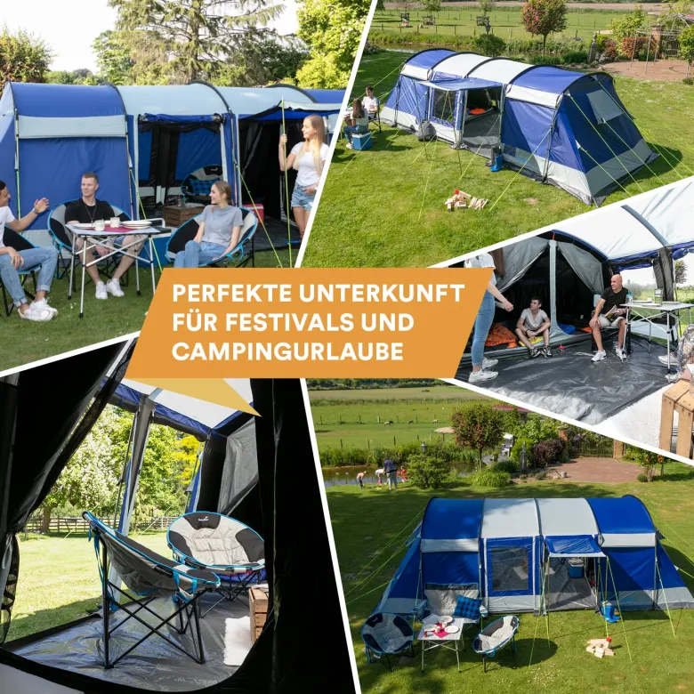 Skandika Montana 8 Sleeper blauwe Tunneltent