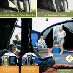 Skandika Montana 8 Sleeper blauwe Tunneltent