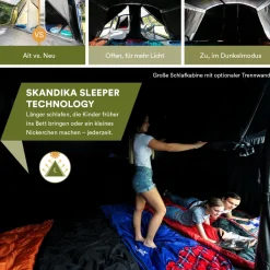 Skandika Montana 8 Sleeper blauwe Tunneltent