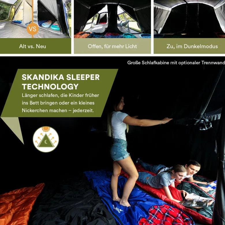 Skandika Montana 8 Sleeper blauwe Tunneltent
