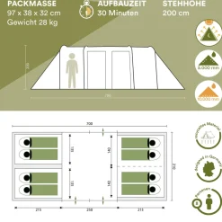 Skandika Montana 8 Sleeper Protect Tunneltent