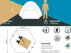 Skandika Namsos 2 Sleeper Quick Start koepeltent