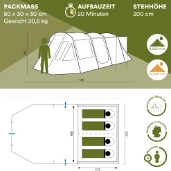 Skandika Nordland 4 beige Tunneltent